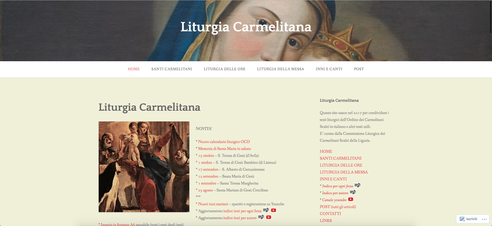 sito Liturgia Carmelitana