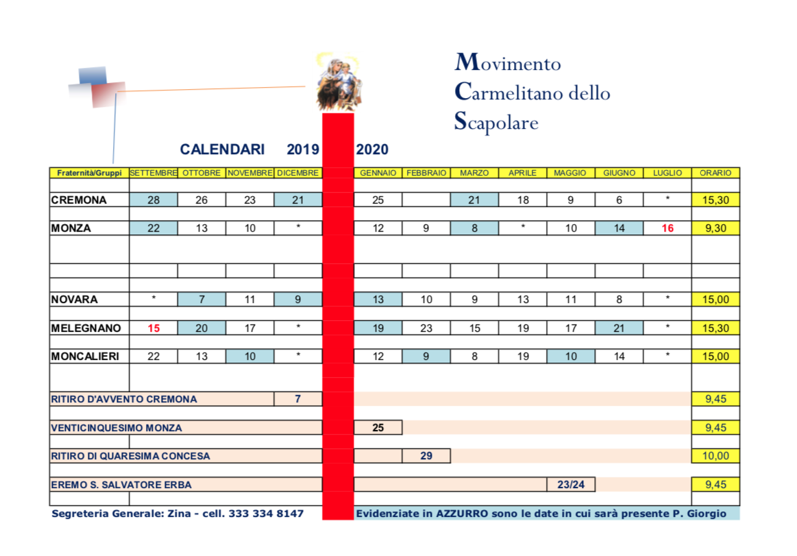 Calendario MCS